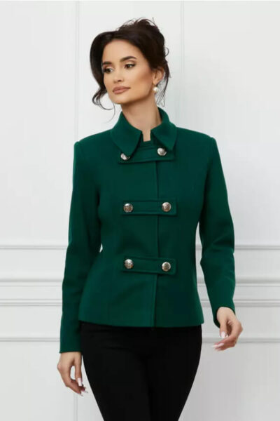 jacheta dama verde tip army din lana
