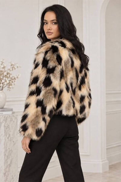 haina scurta blana animal print dama