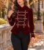sacou asimetric catifea bordo si auriu