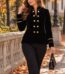 sacou catifea neagra office smart casual